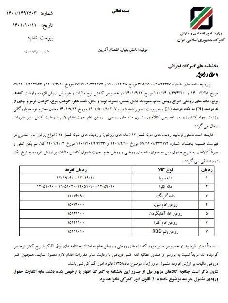 کاهش تعرفه مالیات بر ارزش افزوده واردات دانه‌های روغنی