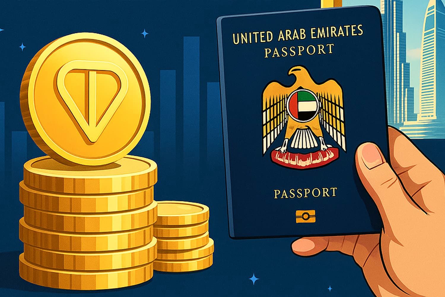 امارات به سرمایه‌گذاری در یک ارز دیجیتال، اقامت می‌دهد